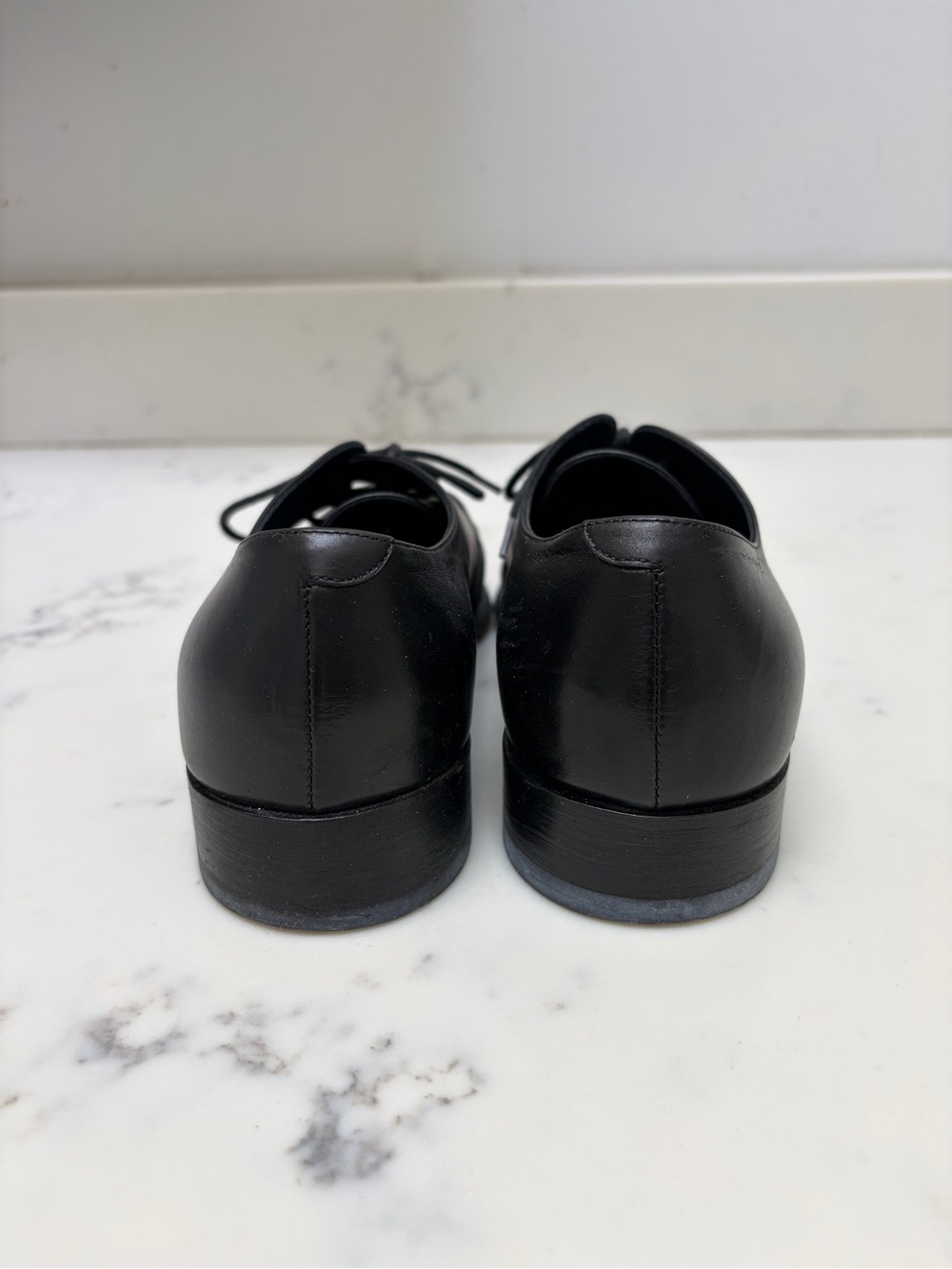 Celine Black Leather Lace-Up Oxford Shoes size 37 - Picture 5 of 5